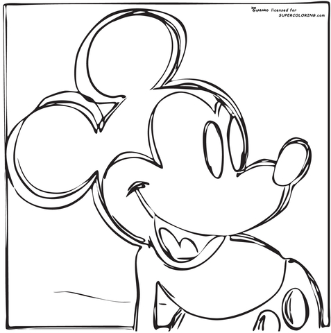 Mickey Mouse By Andy Warhol  Coloring Page